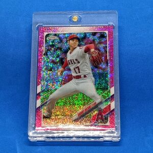 Shohei Ohtani SP 343/350 Refractor Topps Chrome Pink Speckled Foil #159